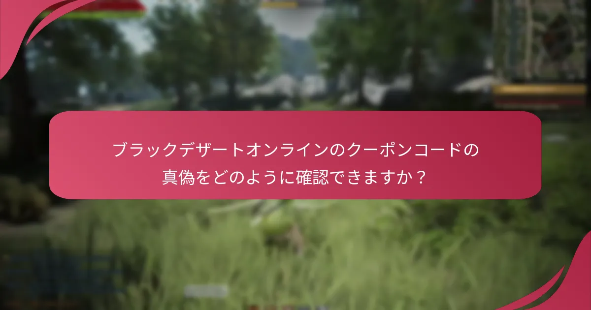 ブラックデザートオンラインのクーポンコードの真偽をどのように確認できますか？