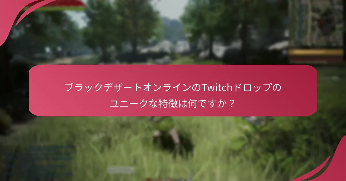 ブラックデザートオンラインにおけるTwitchドロップ体験を向上させるための実用的なヒントは何ですか？